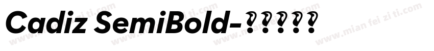 Cadiz SemiBold字体转换